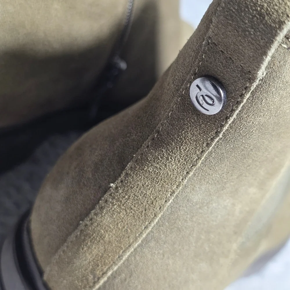 Easy Spirit Martha Stewart Ankle Boots Olive Green Suede Zipper‎ Womens 11M Exc